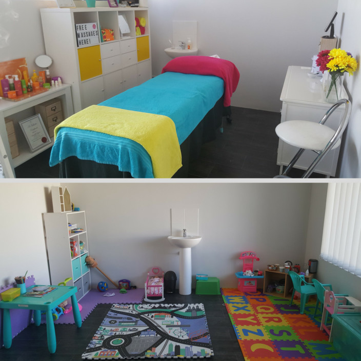 Bloom Skin & Body Pic 1 - Our colourful treatment room and playroom for the kids