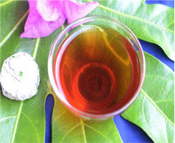 TreeTea Pic 3 - Jasmine EasyTrim This ancient fermented and compressed ripe mini tuocha quickly brews to a strong red tea with a hint of Jasmine