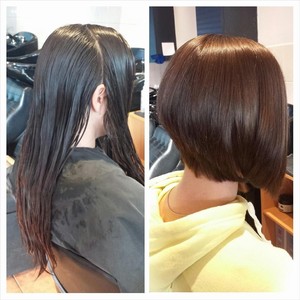 Illusion Hair, Body, Makeup Pic 2 - What a brave decision to chop off that long hair But look at the wonderful concave style with a gorgeous colour