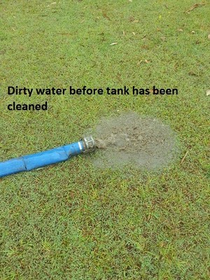 Rain Water Tank Cleaning and Repairs Pic 3 - Dirty water before a tank has been cleaned