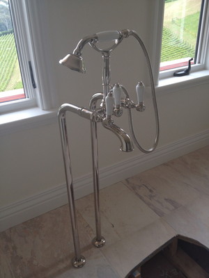 John Willis Plumbing Pic 3 - Interesting bath tap set pre bath install with hand held shower