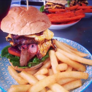 The Mine Shaft Restaurant Pic 2 - The Mine Shaft Works burger with Fries