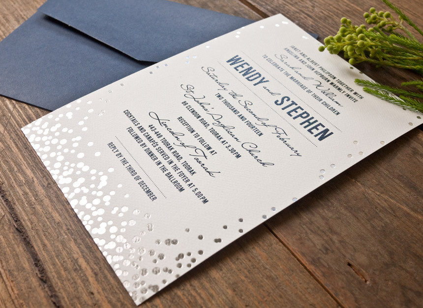 Papermarc Pic 1 - Silver Foil Confetti Wedding Invitation