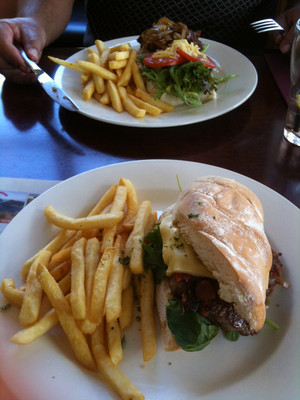 Stanley Hotel Pic 2 - Steak sandwich and Hamburger