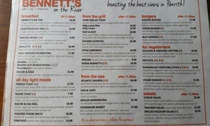 Bennett's on the River Pic 3 - Bennetts on the River Penrith Menu