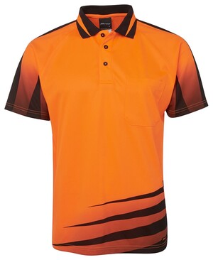 The Promo Station - Promotional Marketing Pic 3 - Rippa Hi Vis Sublimated Polo Shirt Fluoro OrangeBlack