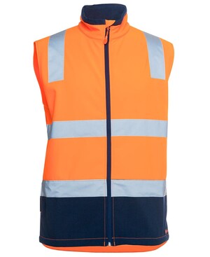 The Promo Station - Promotional Marketing Pic 4 - Hi Vis Water Resistant Soft Shel Vest DayNight Fluoro OrangeNavy