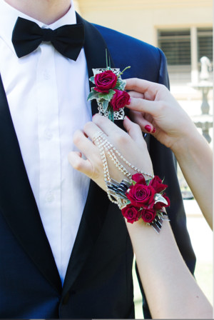 Florabella Design Wedding and Event Florist Pic 3 - Formal Corsage and buttonhole Stylish wrist and ring corsage old hollywood meets modern elegance