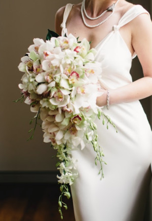 Florabella Design Wedding and Event Florist Pic 5 - Stunning white cymbidium orchid wedding bouquet