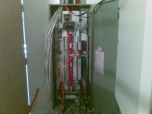 Powers and Sartori Electrocom pty ltd Pic 4 - Main commercial switchboard prep work before terminations