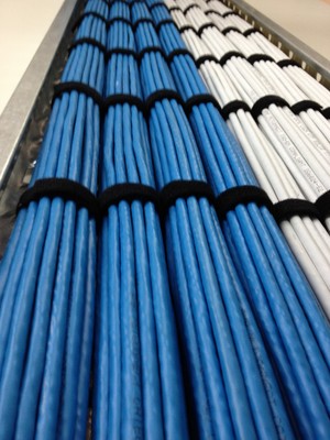 Powers and Sartori Electrocom pty ltd Pic 2 - Neat looms of cat 6 UTP network cable of a office fit out completed