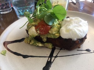 Mokha On Lawson Pic 4 - Pumpkin bread avo feta poached egg