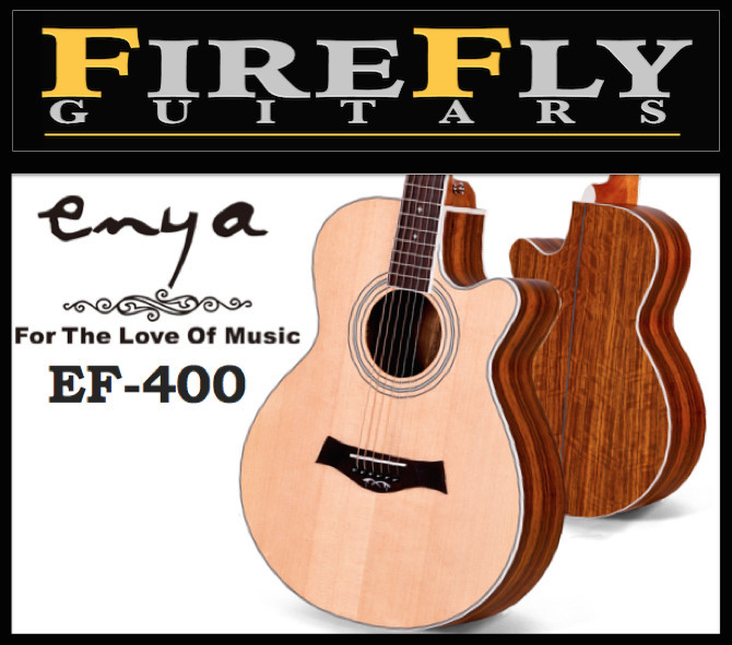 Firefly Guitars Pic 1 - Enya EF400 Solid Sitka Spruce Top Grand Concert Acoustic Guitar