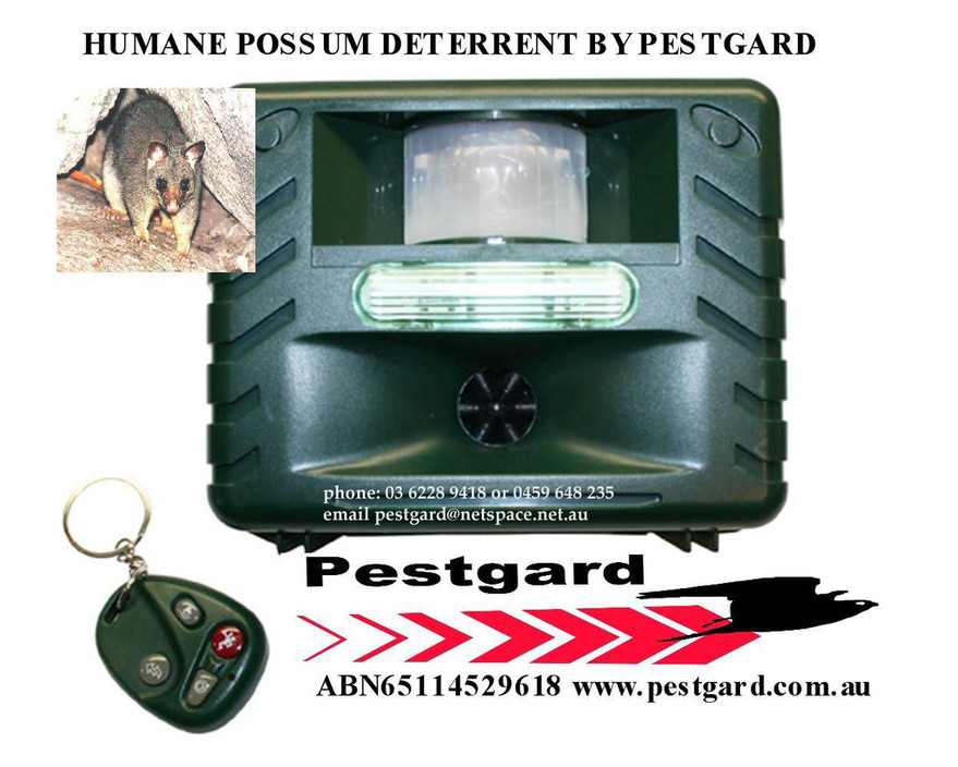 Pestgard Pic 1 - Pestgard Sentinel Plus deters possums and much more AC or DC power