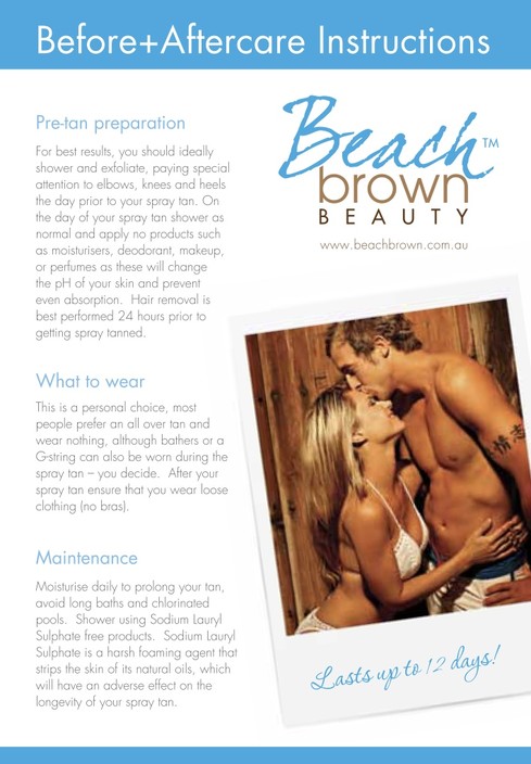 Beach Brown Beauty Pic 1 - spray tan before and aftercare instructions