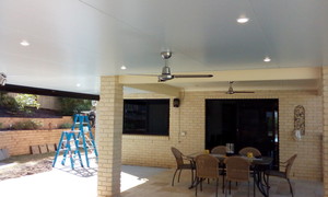 MJR Electrical and Air Pic 2 - Patio down lights and fan installation Brisbane Electricians