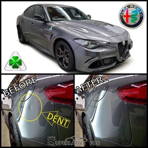 Paintless Dent Removal "Superlative PDR" Pic 5 - 2022 Alfa Romeo Giulia Quadrifoglio left quarter panel repaired by Superlative PDR wwwdentpdrau Paintless Dent Removal wwwfacebookcomDENTPDR