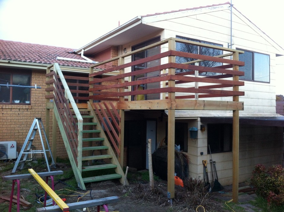 RAZOR Carpentry Pic 1 - Progress on a deck in fadden