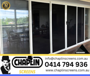 Chaplin Screens Pic 3 - White ScreenGuard double sliders with stainless steel mesh