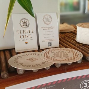 Cairns City Graphics Pic 3 - Business Cards Coasters for Turtle Cove Beach Resort