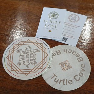 Cairns City Graphics Pic 4 - Business Cards Coasters for Turtle Cove Beach Resort