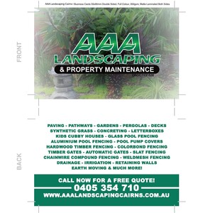 Cairns City Graphics Pic 5 - Business cards created for AAA Landscaping Property Maintenance Cairns