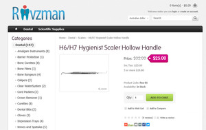 Rivzman Dental Solutions Pic 5 - Buy H6H7 Hygienist Scaler Hollow Handle dental picks dental sickle scalers