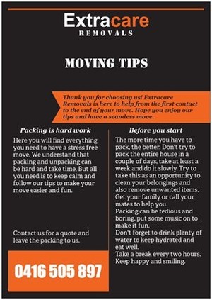 Extracare Removals Pic 2 - Moving Tips