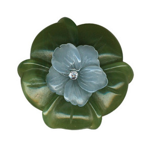 Crimson Gardenia Pic 4 - Twotone flower brooch