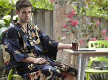 Beautiful Robes Pic 3 - Beautiful Robes Dragon And Mt Fuji Mens Cotton Robe