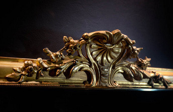 Subtle Finish Pic 1 - French shell crest antique style gilt overmantle mirror A classic french Louis Philippe style water gilt mirror These mirrors were design to hang over mantle pieces but can also