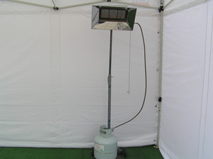 Instant Party Hire Pic 4 - Three burner gas radiant heater with 9kg gas bottle