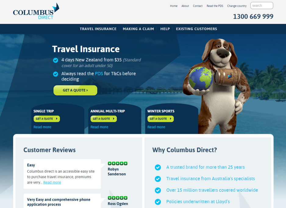 Columbus Direct Travel Insurance Pty Ltd Pic 1 - Columbus Direct Website