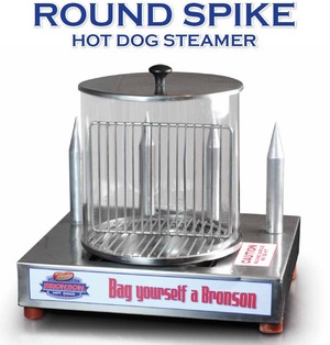 Bronson Hot Dogs Pic 4 - Round Spike machine suitable for use in bakeries and takeaways where the staff prepare the hot dogs