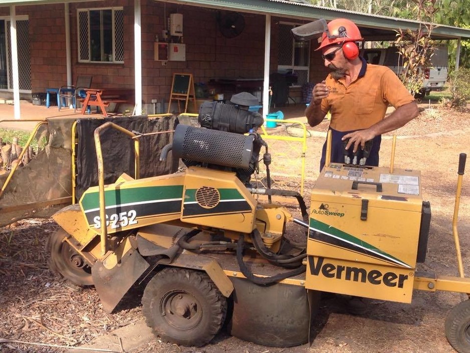 Tiger Contracting Pic 1 - Stevo on the stump grinder