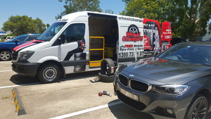 Wheel Change U Pic 3 - New Tyres For This BMW 328 GT Fitted at work