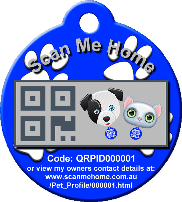 Scan Me Home Pic 1 - Scan Me Home Smart Pet ID Tag Front