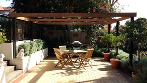 Golder Landscaping and Gardening Pic 2 - Wire Trellised Pergola North Sydney Design Construction Horticulture maintenance