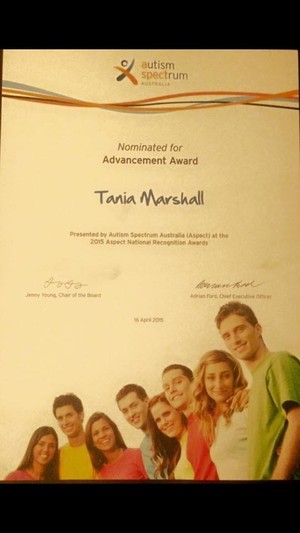 Tania Marshall Pic 2 - ASPECT Autism Australia National Recognition Awards Nominee Advancement category