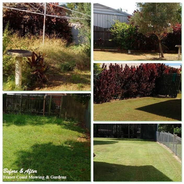 Fraser Coast Mowing & Gardens Pic 2 - Before After Mowing Gardening Service in Hervey Bay