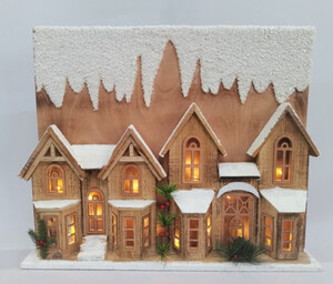 Ponfel Pic 2 - LED Light Wooden House 59cm High 10 6000