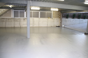 Swan Coatings Pic 5 - Private sublevel in Brighton textured epoxy floor coating including mayor crack repair