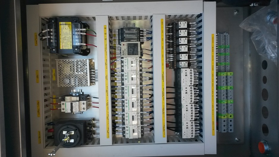 Scadalectric Automation Pic 1 - Recently rewired control cabinet for auto tyre cleaner