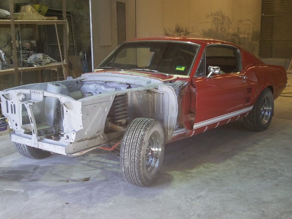 Advanced Blasting and Powder Coating Pic 1 - Mustang engine bay blast