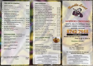 Noodle Land Hoppers Crossing Pic 4 - Full Menu page 12