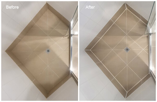 Kawana Sealmaster Pic 2 - Regular concrete grout replaced with Epoxy grout Complete waterproofing from the tile base