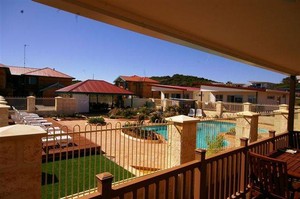 Seaspray Beach Holiday Park Pic 3 - View of Pool from Chalet