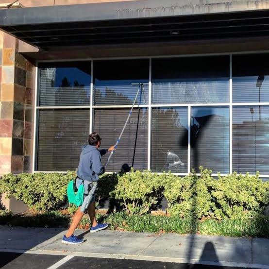 Australian Property Stars Pic 1 - Exterior Window Cleaning with a DiFilter and Water Fed Soft Brush Pole