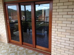 Door City Pic 3 - Door City Solid Timber Stacker Door Stained and Installed