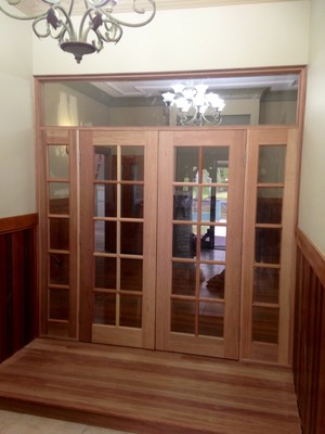 Door City Pic 4 - Door City Solid Timber French Doors with Sidelites Installed